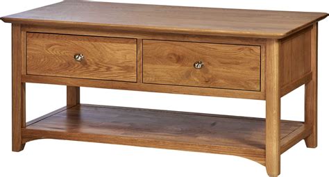 Cambridge Solid Oak Coffee Table with Drawers | Fully Assembled ...