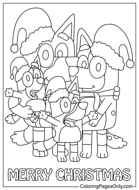 Christmas Bluey Coloring Page - Free Printable Coloring Pages