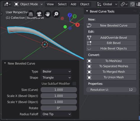 Bevel Curve Tools - Blender