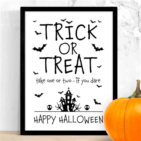 Trick or Treat Sign Printable Halloween Candy Please Take - Etsy UK