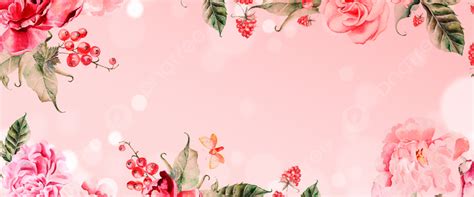 Flower Background Banner, Fresh And Elegant Pink Flowers, Flower ...