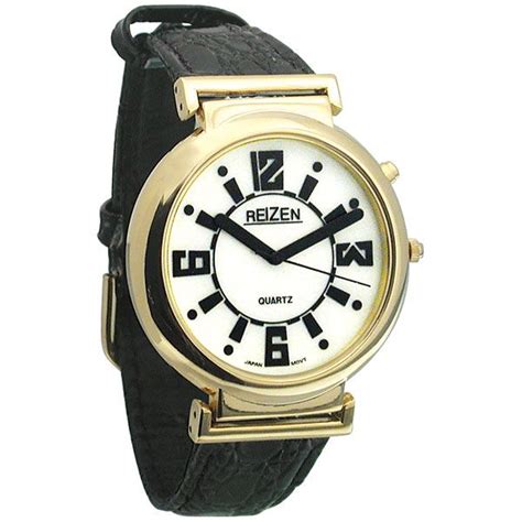 REIZEN Low Vision Watch White Face - Leather Band | Leather band ...