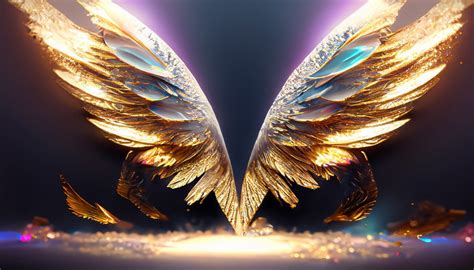 Luxurious Golden Crystal Cosmic Bird Wings Background Backgrounds | JPG ...