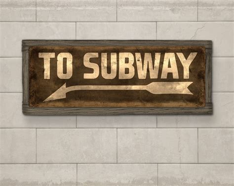 Vintage Subway Train Station METAL Sign 24x8 FREE | Etsy