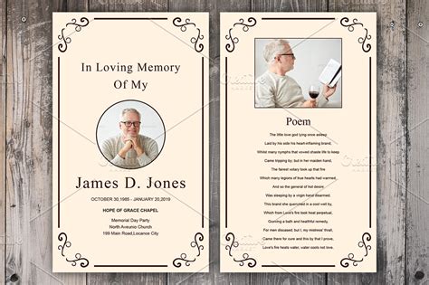 Funeral Remembrance Cards Template