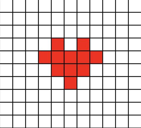 Red Heart Pixel Art Pattern | Valentine's Day Craft