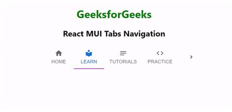 React MUI Tabs Navigation - GeeksforGeeks