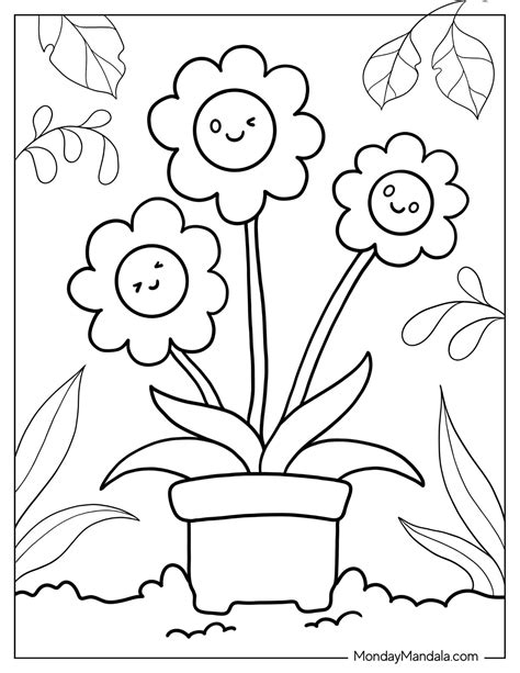 53 Flower Coloring Pages (Free PDF Printables)