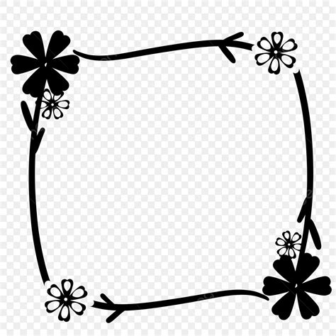 View Flower Border Vector Flower Png Black And White | The Best Porn ...