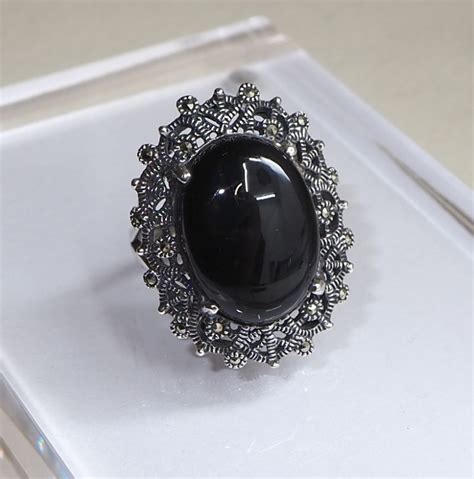 Onyx sliver ring (925 silver)