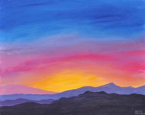 Drawing Of Sunset In Hills at PaintingValley.com | Explore collection ...