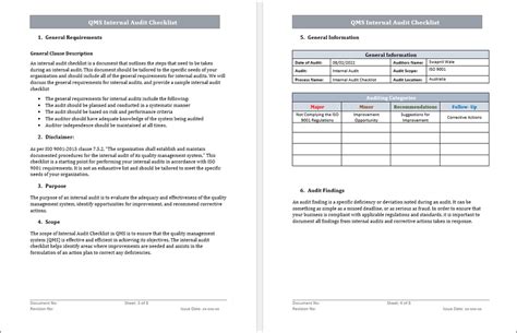 Qms Audit Checklist