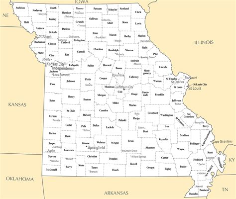 Printable Map Of Missouri