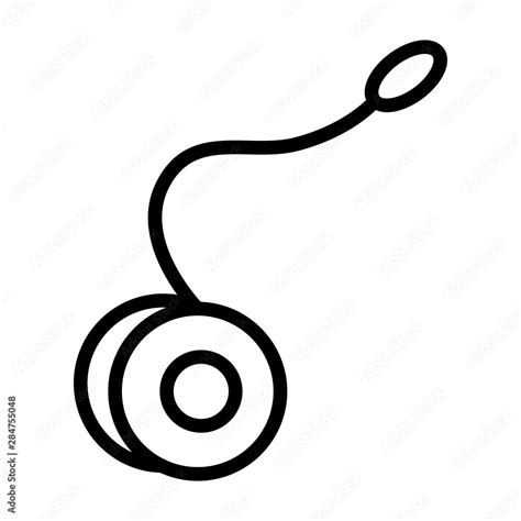 Yo-yo or yoyo toy on string line art vector icon for apps and websites ...