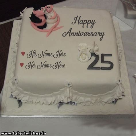 25th anniversary wishes cake for parents with name