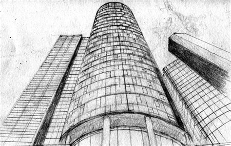 Tall Buildings Sketch, Skyscrapers, Pencil Drawing by AMNdesigns ...