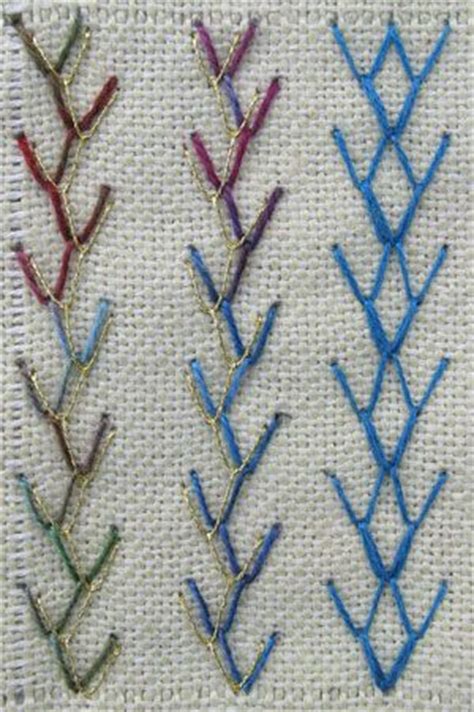 These Feather Stitch Variations are formed with 2 rows stitched in the ...