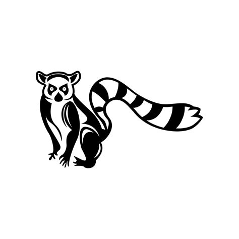 Lemur-Grafik-Symbol. Lemur Farbzeichen und schwarz weiß isoliert auf ...