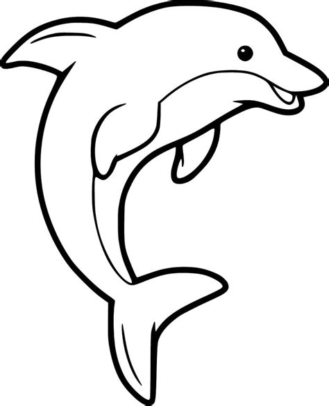 Simple Dolphin Coloring Page - Free Printable Coloring Pages for Kids