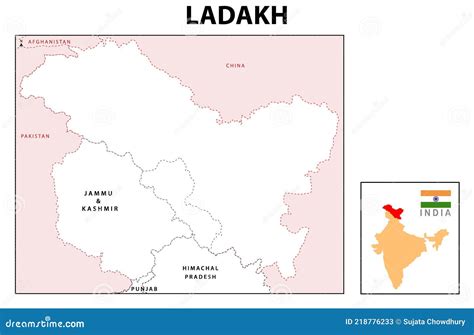 Ladakh Map District Map of Ladakh. Ladakh Map with District and Capital ...