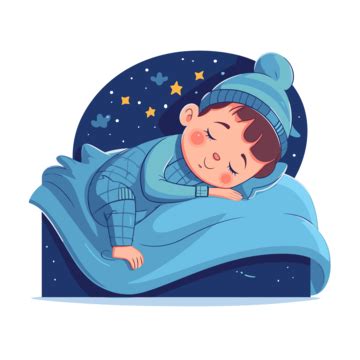 Nap Clipart Young Boy Sleeping In Sleeping Bag On Night Vector ...