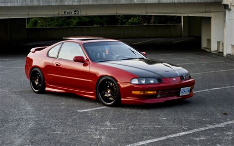 Download wallpapers Honda Prelude, tuning, coupe, JDM, red Prelude ...