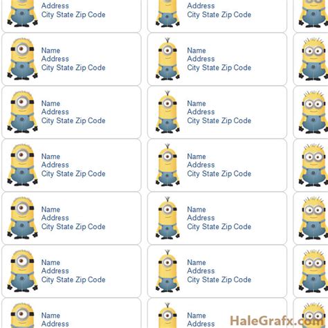 FREE Printable Despicable Me Minions Address Labels