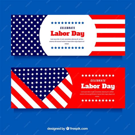 Free Vector | Original labor day banners with flat design