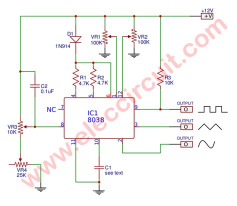 Mini function generator circuit using ICL8038 - ElecCircuit