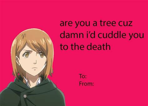 Attack on titan Valentines day card Valentines Pick Up Lines ...