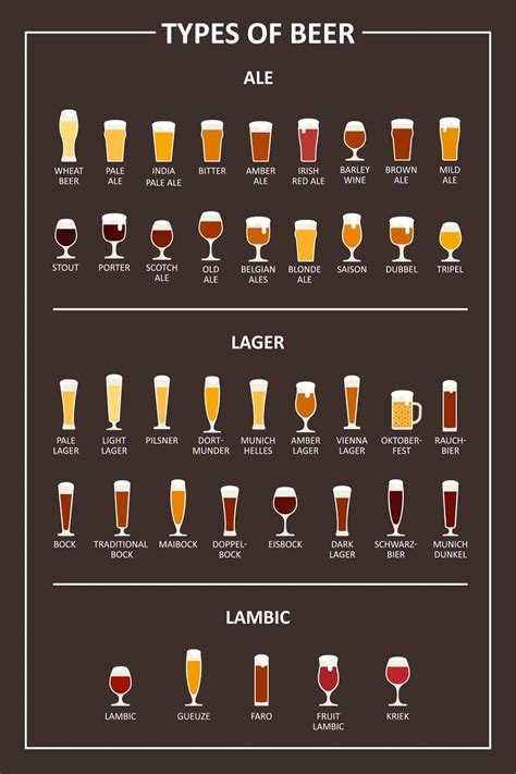 Different Beer Types Chart