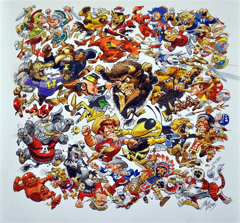 War of Mascots | Jack davis, Quirky art, Baseball art