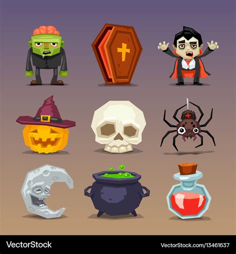 Funny halloween icons-set 3 Royalty Free Vector Image