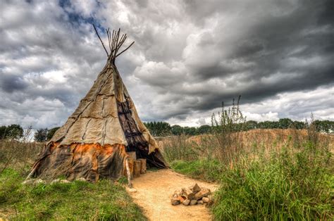 Download HDR Tent Cloud Native American Man Made Tipi HD Wallpaper