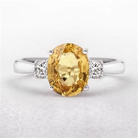 Yellow Sapphire & Diamond Ring | Yellow sapphire ring engagement ...