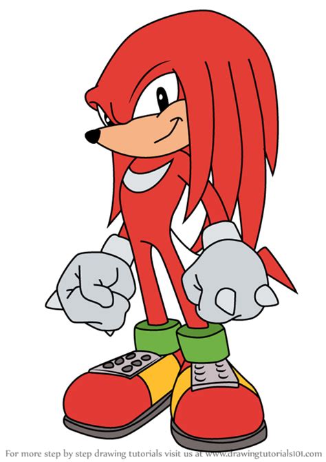 How To Draw Knuckles The Echidna Sonic The Hedgehog Sketchok Easy ...