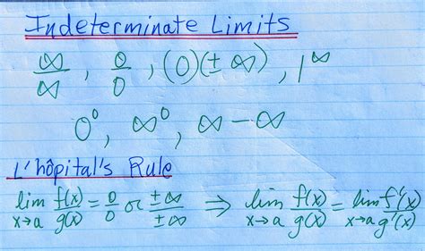 Indeterminate forms of limits | Math Worksheets & Math Videos Ottawa ...