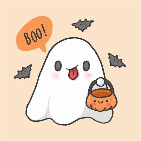 Halloween Cute Ghost Drawing - bmp-get