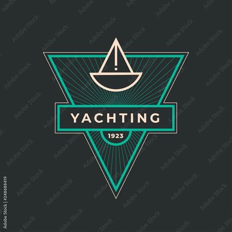 Yachting club logo set. Yachting, yahct club logo set with boad, sail ...