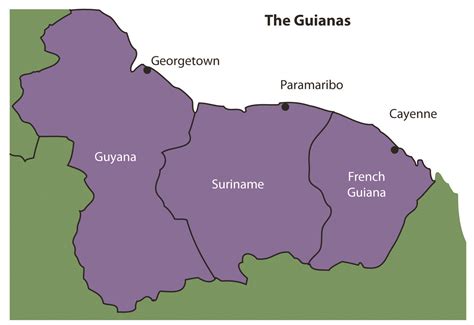 Map Of Guiana Highlands In South America