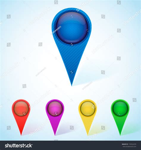 Set Colorful Map Markers Stock Vector (Royalty Free) 174552470 ...