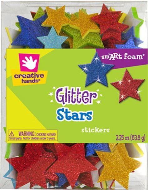 Creative Hands 81286E Glitter Foam Stickers, Stars | Foam crafts ...