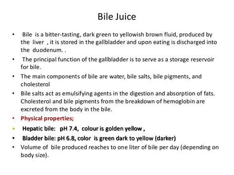 Bile juice