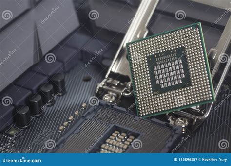 Intel LGA 1151 Cpu Socket On Motherboard Computer PC Stock Photo ...