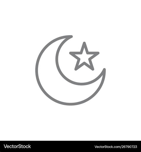 Islam moon star symbol icon spiritual concept Vector Image