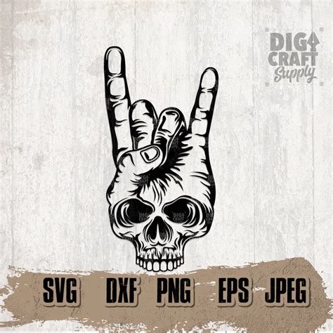 Rock Sign Skull Svg, Rock Hand Svg, Hand Sign Svg, Rock Hand Sign Svg ...