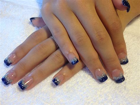 Acrylic Nails Rotal Blue & Sliver glitter tips | Nails | Pinterest ...