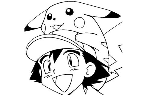 Ash Ketchum and Pikachu Coloring Page - Free Printable Coloring Pages ...