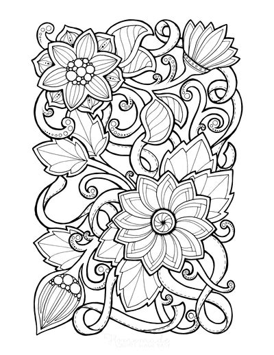 Free Flower Coloring Pages for Kids & Adults