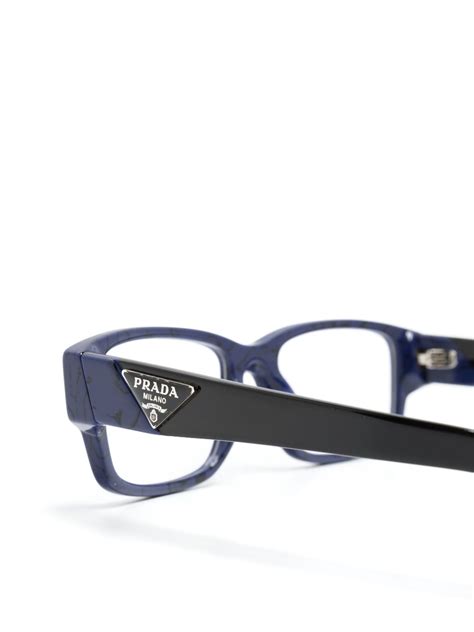 Prada Eyewear enamel-logo square-frame Glasses - Farfetch